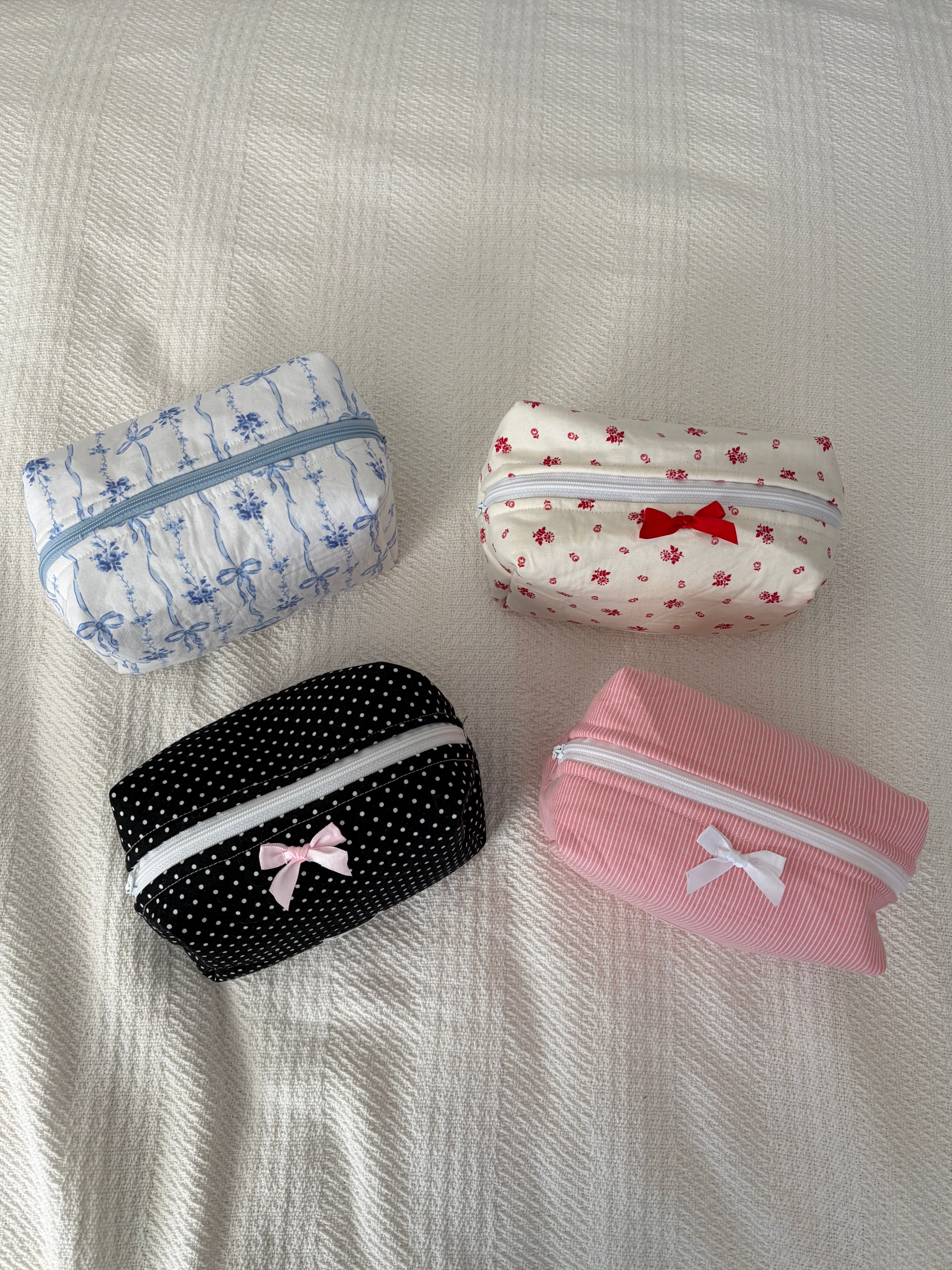 Pink Stripes Beauty Bag